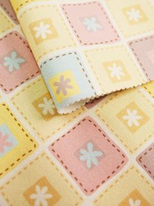 Cute Floral Plaid Pure Cotton Handmade DIY Eight an Canvas Bag Cap Apron Doll Clothes Fabric Material Home Sponge Pad