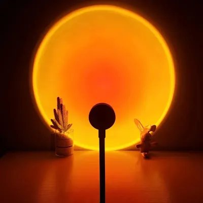 Đèn Ngủ LED USB Máy Chiếu Ánh Sáng Hoàng Hôn Đèn Trang Trí Tường Phòng Ngủ Hiện Đại Quà Tặng Tạo Không Khí