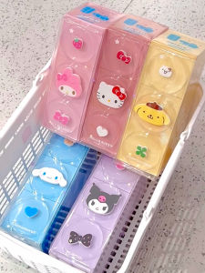 Adorable Sanrio Doll Handle Three Drawer Storage Box Cute Cartoon Desktop Organizer Box Rectangular Shape Home Storage Solution