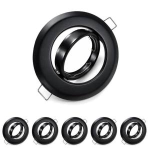 JOYINLED 2/6PCS Round Downlight Recessed Lighting Frame GU5.3 MR16 Fitting Frost Black Ceiling Downlight Holder for Living Room