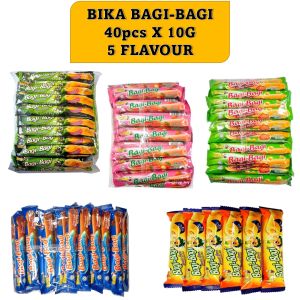 Bika Bagi-Bagi / PIKA  40pcsX10g [ Ayam / Strawberry /Chocolate / Sweet Corn / Seaweed / Pika Bbq / Pika Cheese /Pika Pizza ]