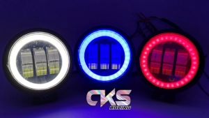 CR7 Lampu Tembak 3 Lensa Lampu Tembak Daymaker Mini Bulat 4D Lampu Sorot LED 3 Lensa LED Universal