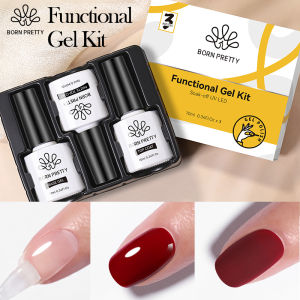 BORN PRETTY 3pcs/Set 10ml Functional Gel Kit Base Top Coat Reinforcement Gel Transparent Soak Off UV LED Function Gel