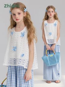 iplant | Lace Floral Design Girls Vest Two Piece Set