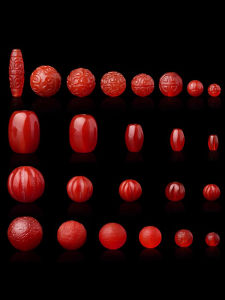 Red Agate Carved Buddha Beads Bracelet Necklace round Loose Beads Tubular Material Multi Treasure Eighteen Seeds Accessories