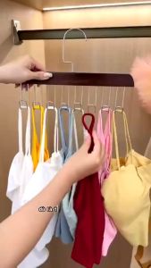 Móc treo quần áo móc treo đồ lót & tất móc gỗ 8 móc đa năng tiết kiệm không gian tiện dụng_MT