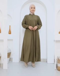Gamis Bahan Katun Rayon Adem & Gamis Polos Jumbo Lengan Panjang Terbaru