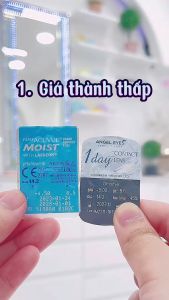 Lens 1 ngày trong suốt Angel Eyes cho mắt nhạy cảm có độ cận từ 1 đến 10 độ (Kính áp tròng 1 ngày | Lens trong suốt 1 ngày | Kính áp tròng trong suốt 1 ngày | Lens dùng 1 lần không màu)
