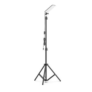 【New Arrival】 USB Charging Portable Lamp Stand IP65 Waterproof 1.8M Retractable Metal Bracket Lantern Stand 6500-7000K Color Temperature for Camping Hiking