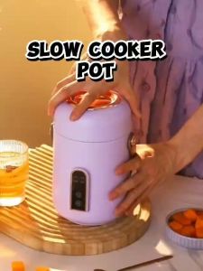 Panci slow cooker mini utk travelling bepergian/Slow pot mini kapasitas 900ml/Slow cooker pot kecil