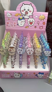 Pen Tekan Kartun Comel Pelajar 0.5MM Dakwat Hitam | 1pc Cute Cartoon Gel Pen for Student Use