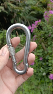 Khóa Móc Bấm Ren (Số 10) Inox 304 (120g) - Móc Treo Đa Năng Có Chốt Vặn An Toàn (10x5 cm)