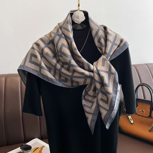 90 × 90 ซม.แฟชั่นฤดูร้อนใหม่ผู้หญิง Polka Dot ลายพิมพ์ผ้าพันคอสแควร์ผ้าพันคอผ้าไหมป้องกันแสงแดดผ้าคลุมไหล่ด้านนอกสําหรับผู้หญิง