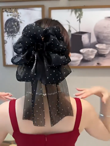 【B1T1】Korean Long Bow Ribbon Ponytail Tie Hairpin Hair Ribbons Hair Clips Headwear for Sweet Girls