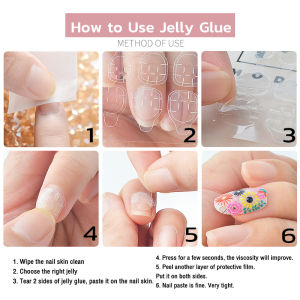 Perfect Partner for False Nails-Nail Glue Jelly Gel Sticker for Fake Nails 24pcs/set
