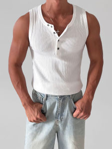 DAVID&ME | Henry Neck Slim Fit Sleeveless Tank Top