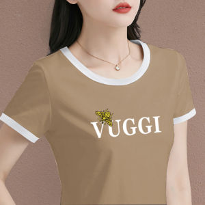 100 Cotton White Short Sleeve T-Shirt Female 2023 Summer Loose Versatile Casual Slim-Fit T-shirt Top Ins Tide