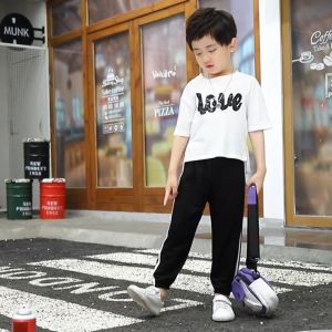 เด็กกางเกงเด็กผู้ชายกางเกง5ถึง12ปีกีฬาลายสาวเสื้อผ้าด้านล่าง