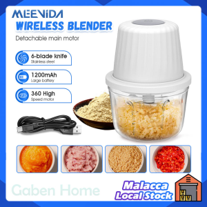 MEEVIDA 400ML Electric Garlic Chopper Small Food Processor 6 Blades Powerful Mixer Vegetable Meat Blender Kitchen Tool 捣蒜器