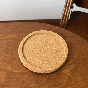INS Cork Cup Mat Tea Mat Heat Insulation Coaster Oven Mitts Sound Insulation Pad Retro round Small Saucer Coaster Non-Slip Mat
