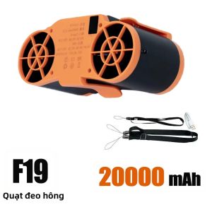 Quạt Đeo Hông Đa Năng 30000mAh Tích Hợp Pin Sạc Dự Phòng Làm Mát Không Cần Dùng Tay Dùng Cho Ngoài Trời Cắm Trại