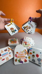 Kad imbas pembelajaran kanak flash cards kids cognitive montessori motor skill busy quiet early education