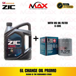 SK-ZIC 6 Liters X6000 15W-40 DSL with C-306 Vic Oil Filter Synthetic Change Oil Bundle