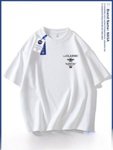 NASA Casual Cotton Short Sleeve T-Shirt Mens Summer Loose Fit Large Size Trendy Brand Student Half Sleeve Body Tee Cool Feeling