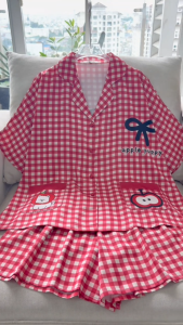 Đồ Ngủ Pijama HEUN YOUNG Bộ Mặc Nhà Đồ Bộ Pijama Lụa Latin Áo Cánh Dơi Quần Váy Freesize 45-75Kg MK10 Women