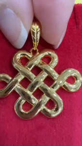 Poh Heng Jewellery 22K Gold Classic Eternity Knot Pendant (23mm) [Price By Weight]