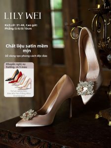 LILY WEI | Giày Gót Cao Phong Cách Pháp Dành Cho Buổi Tiệc Sang Trọng