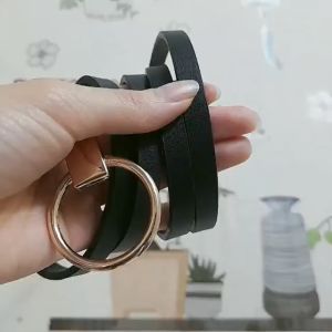 Thắt lưng da nữ vòng khóa tròn dây lưng da pu phong cách retro
