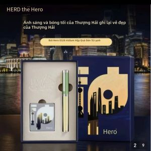 HERO | HERO E528 Bộ Bút Máy Sang Trọng Thượng Hải Time Metal Ink Pen Kèm Hộp Quà Tặng Dành Cho Doanh Nghiệp Chữ Ký Viết Văn Phòng Quà Tặng