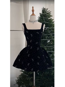 Elegant Black Strap Dazzling Waist Accentuation Dress