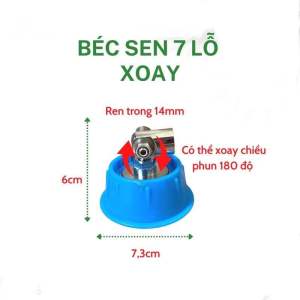 Béc sen 7 lỗ Đài Loan xịt đa năng có thể xoay 180 độ ren trong 14mm.
