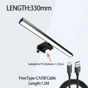 33cm-50cm RGB Led Computer Monitor Light Bar Music Rhythm Screen Hanging Light Dimming Atmosphere Night Lamp For Game/Study/Work