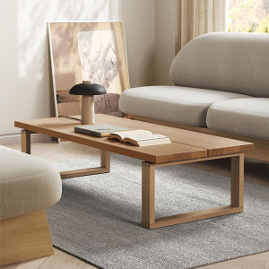 โต๊ะกาแฟไม้เนื้อแข็งสไตล์ญี่ปุ่นขนาดเล็กสำหรับใช้ในบ้าน โต๊ะกาแฟแบบเรียบง่ายและโมเดิร์น โต๊ะเล็กแบบไม้ไผ่สีขาว โต๊ะเล็กสำหรับห้องนั่งเล่น