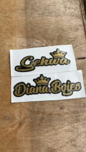 Stiker Nama Mahkota Custom Hologram