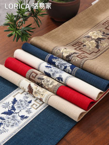 Chinese Style Luxury Zen Tea Table Flag High End Tablecloth for Dining Table Tea Table Or Coffee Table Plant Floral Pattern