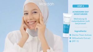 Wardah Acnederm Series Cleanser Toner Day Night Cream Acne Pore Blackhead Gel Face Powder (BPOM)