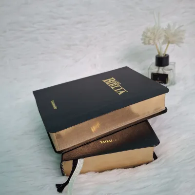 Tagalog Bible Soft Leatherette Cover | Ang Biblia | with Bookmark | Readable | with Thumb Index | Handy | Gold or Silver Painted Edge | Luma at Bagong Tipan | Filipino | Small Size Bible