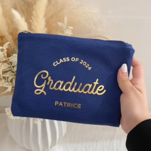 Customised Teachers Day Makeup Bag Personalised Canvas Pouch Stationary Purse Organizer