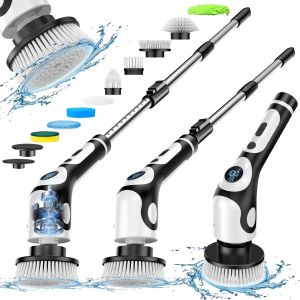 TINSOL 11-in-1 Multifunctional Electric Cleaning Brush Voice Rechargeable Smart Rotary Cleaning Brush Kitchen Cleaning Brush