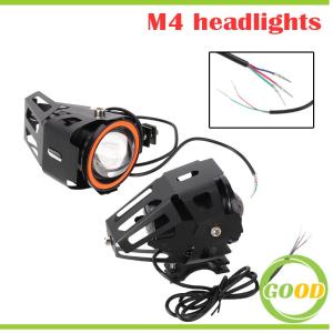 Angel Eyes Auxiliary Led Spotlights Electric Scooter Led Lights Mini U7 Headlights 12V Flashing Long Range Fog Lights