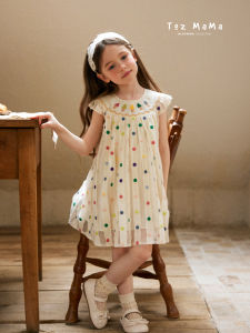 toz mama | Ice Cream Embroidered Flying Sleeve Princess Dress