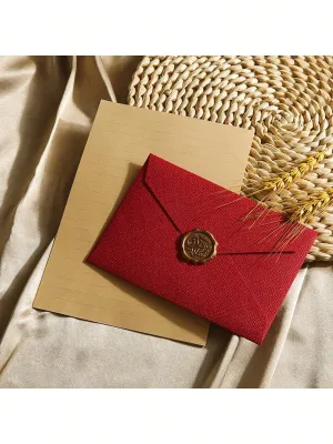 1/5 Set Deluxe Linen Envelope and Letter Set with Wax Seal - Perfect for DIY Gifts Wedding Invitations and Office Use