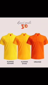 30 - Kaos Kerah Polo Shirt Katun Premium Lengan Pendek / Kuning Kenari / Kuning Emas / Orange