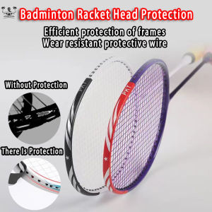 Badminton Racket Head Protection Badminton Racket Head Frame Protective Tape Sticker Racket Frame Sticker PU Racquet Protector Feather Line Abrasion-resistant Protective Film 球拍头贴