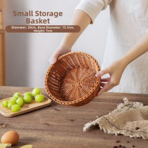 Food-grade Wicker-style Circular Food Storage Basket
