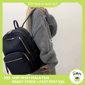 DROPASSIST 2444 Diamond Pattern Embroidery Schoolbag Women Nylon Backpack Beg Galas Sekolah Wanita